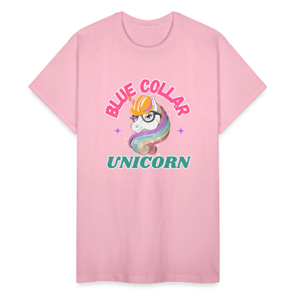 BLUE COLLAR UNICORN Gildan Ultra Cotton Adult T-Shirt - light pink