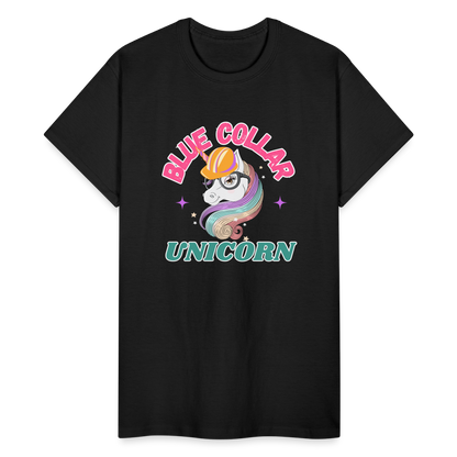 BLUE COLLAR UNICORN Gildan Ultra Cotton Adult T-Shirt - black