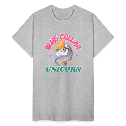 BLUE COLLAR UNICORN Gildan Ultra Cotton Adult T-Shirt - heather gray