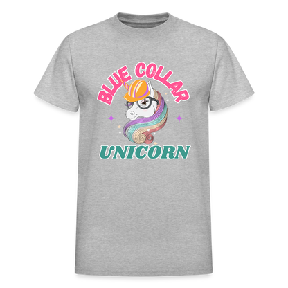 BLUE COLLAR UNICORN Gildan Ultra Cotton Adult T-Shirt - heather gray