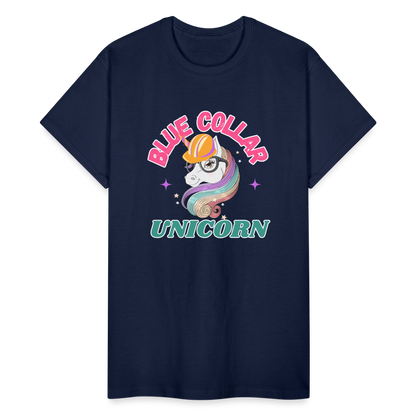 BLUE COLLAR UNICORN Gildan Ultra Cotton Adult T-Shirt - navy