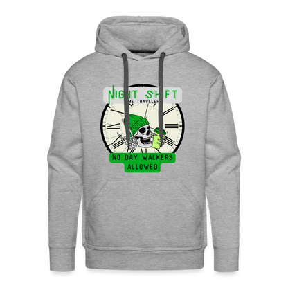 NIGHTSHIFT TIME TRAVELER NO DAY WALKERS ALLOWED Men’s Premium Hoodie - heather grey
