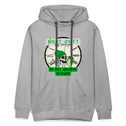 NIGHTSHIFT TIME TRAVELER NO DAY WALKERS ALLOWED Men’s Premium Hoodie - heather grey