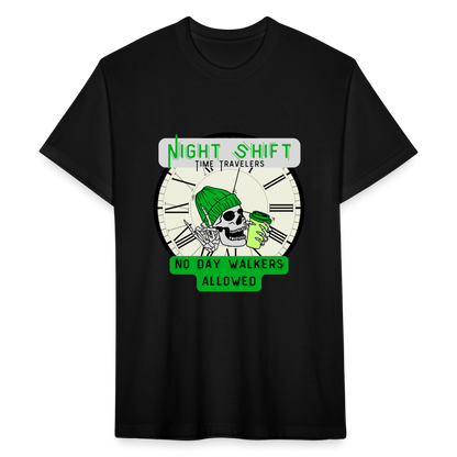 NO DAYWALKERS ALLOWED Fitted Cotton/Poly T-Shirt by Next Level - black