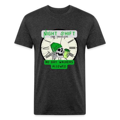 NO DAYWALKERS ALLOWED Fitted Cotton/Poly T-Shirt by Next Level - heather black