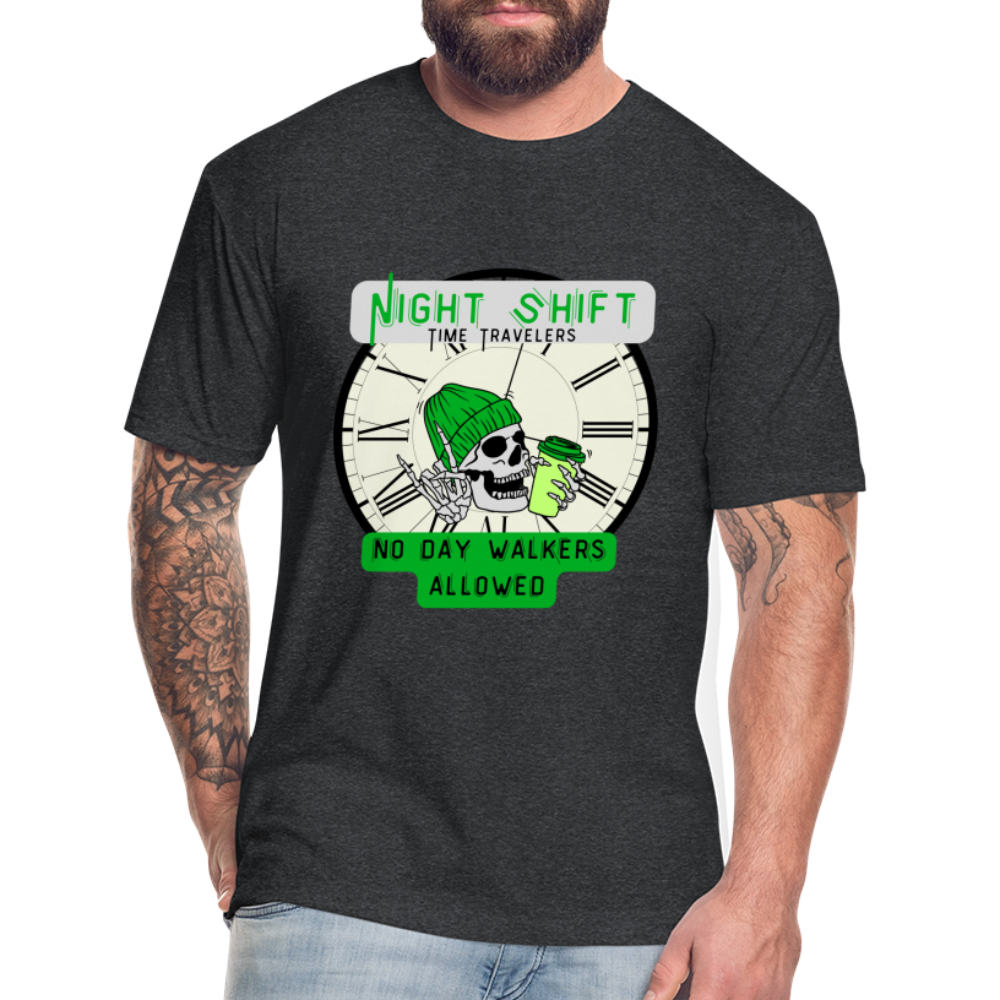 NO DAYWALKERS ALLOWED Fitted Cotton/Poly T-Shirt by Next Level - heather black