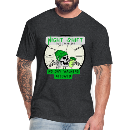 NO DAYWALKERS ALLOWED Fitted Cotton/Poly T-Shirt by Next Level - heather black