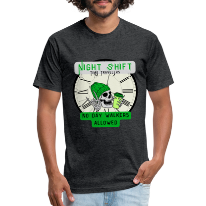 NO DAYWALKERS ALLOWED Fitted Cotton/Poly T-Shirt by Next Level - heather black