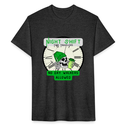 NO DAYWALKERS ALLOWED Fitted Cotton/Poly T-Shirt by Next Level - heather black