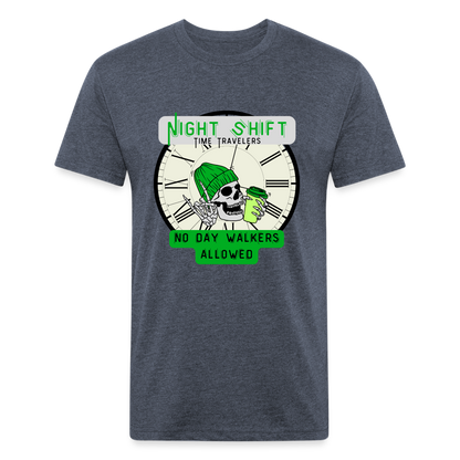 NO DAYWALKERS ALLOWED Fitted Cotton/Poly T-Shirt by Next Level - heather navy
