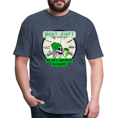 NO DAYWALKERS ALLOWED Fitted Cotton/Poly T-Shirt by Next Level - heather navy