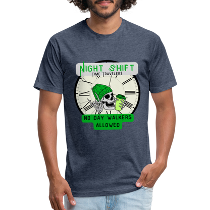 NO DAYWALKERS ALLOWED Fitted Cotton/Poly T-Shirt by Next Level - heather navy