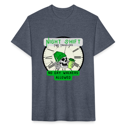NO DAYWALKERS ALLOWED Fitted Cotton/Poly T-Shirt by Next Level - heather navy