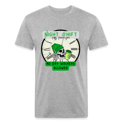 NO DAYWALKERS ALLOWED Fitted Cotton/Poly T-Shirt by Next Level - heather gray