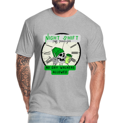 NO DAYWALKERS ALLOWED Fitted Cotton/Poly T-Shirt by Next Level - heather gray