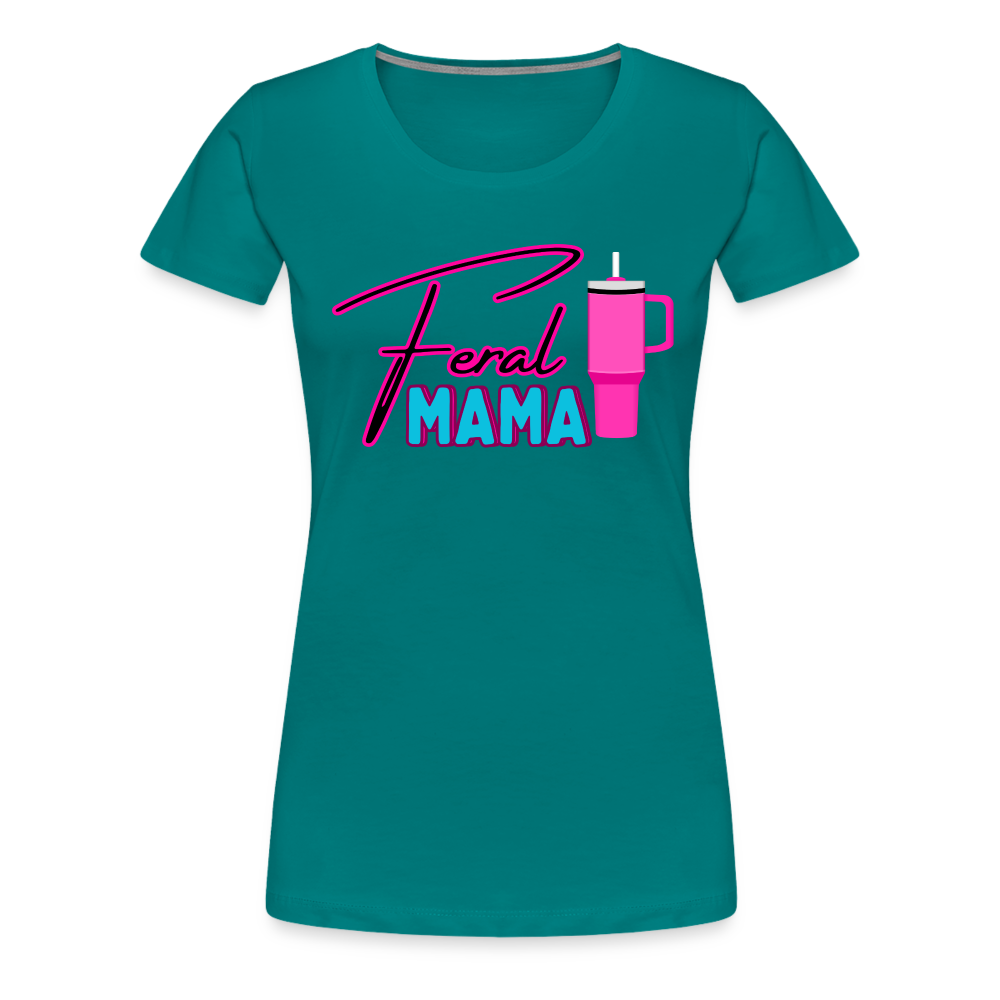 Feral Mama ' Women’s Premium T-Shirt - teal