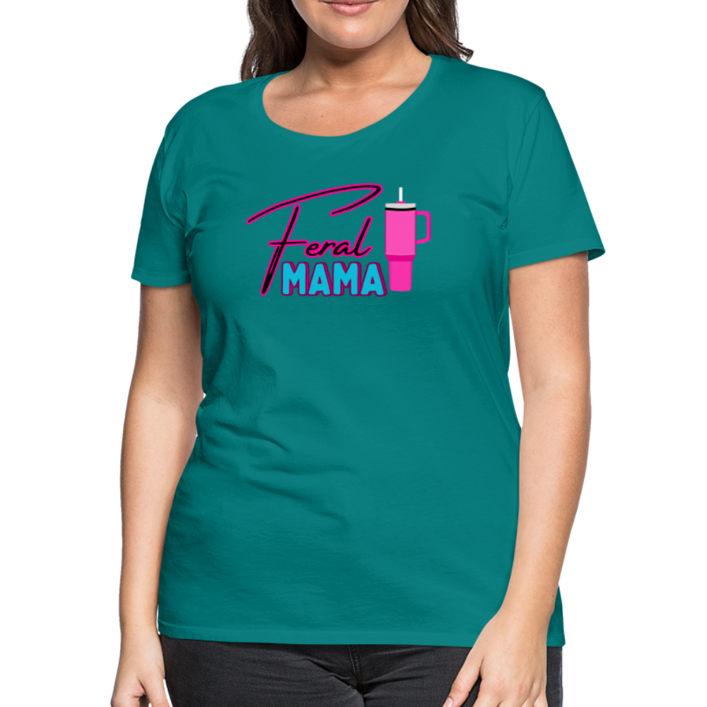 Feral Mama ' Women’s Premium T-Shirt - teal