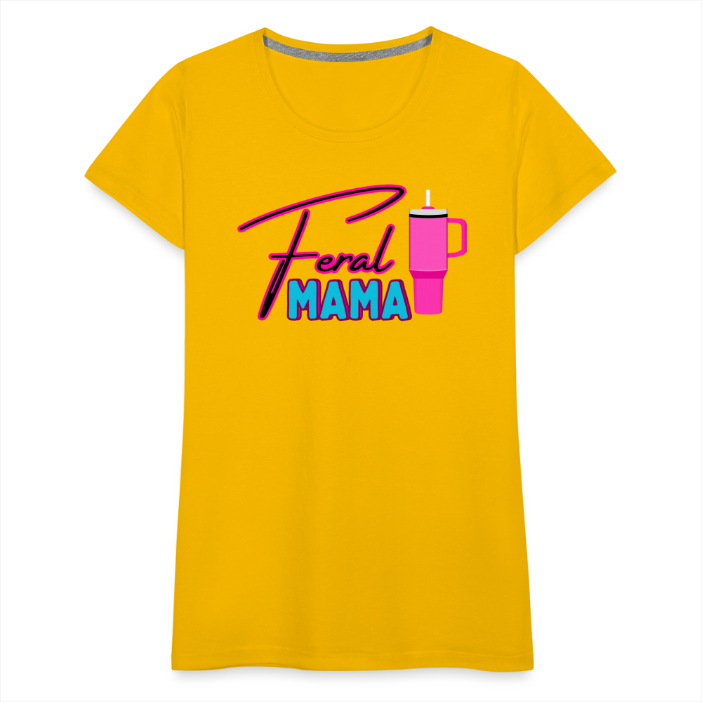 Feral Mama ' Women’s Premium T-Shirt - sun yellow