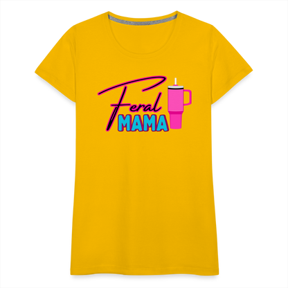 Feral Mama ' Women’s Premium T-Shirt - sun yellow