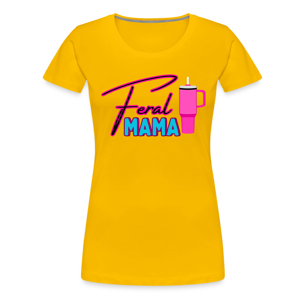 Feral Mama ' Women’s Premium T-Shirt - sun yellow