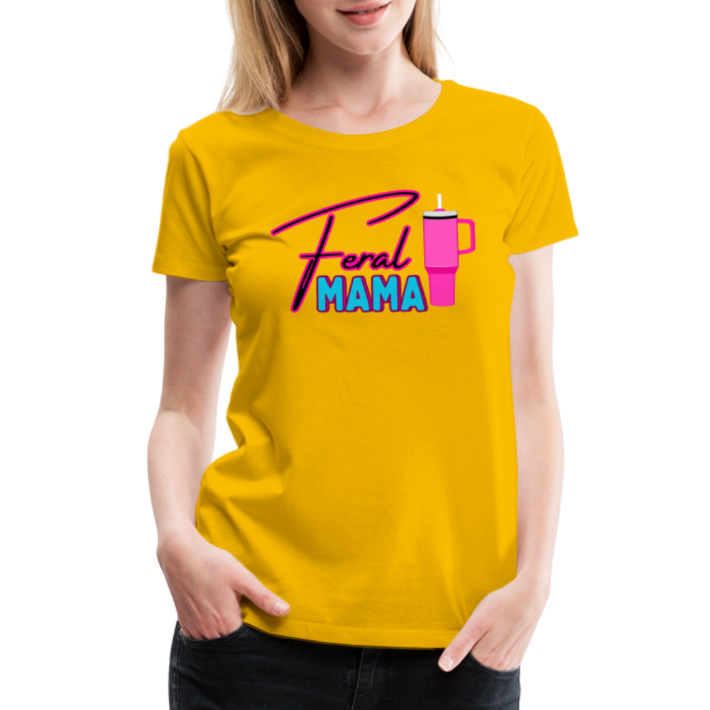 Feral Mama ' Women’s Premium T-Shirt - sun yellow