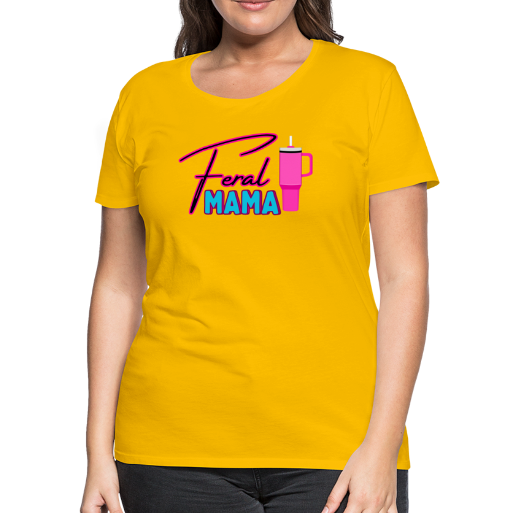 Feral Mama ' Women’s Premium T-Shirt - sun yellow