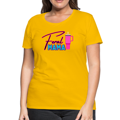 Feral Mama ' Women’s Premium T-Shirt - sun yellow