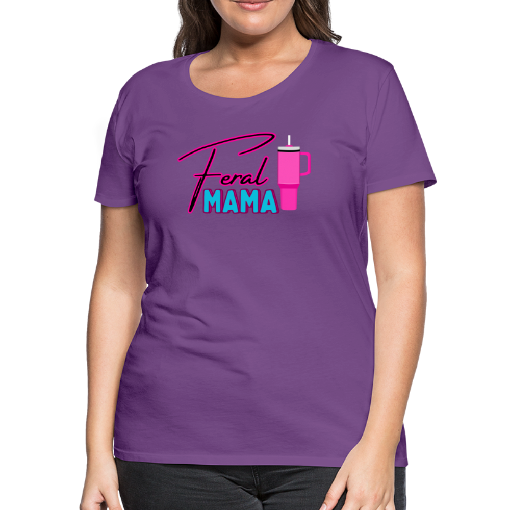 Feral Mama ' Women’s Premium T-Shirt - purple