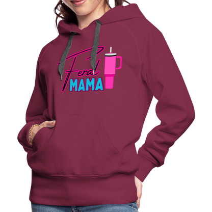 Feral Mama Women’s Premium Hoodie - burgundy
