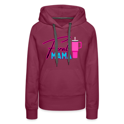 Feral Mama Women’s Premium Hoodie - burgundy