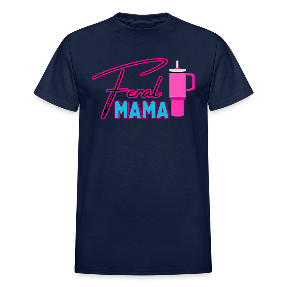 Feral Mama Gildan Ultra Cotton Adult T-Shirt - navy