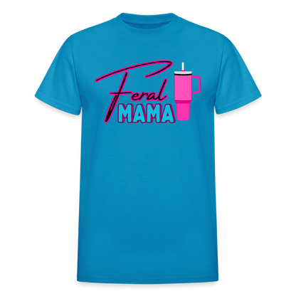 Feral Mama Gildan Ultra Cotton Adult T-Shirt - turquoise