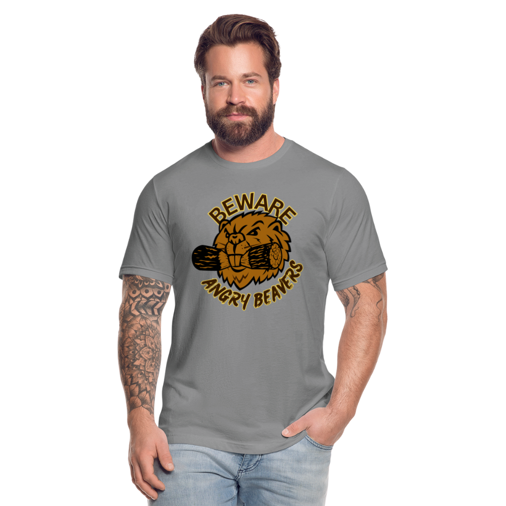 Angry Beaver Unisex Jersey T-Shirt by Bella + Canvas - slate