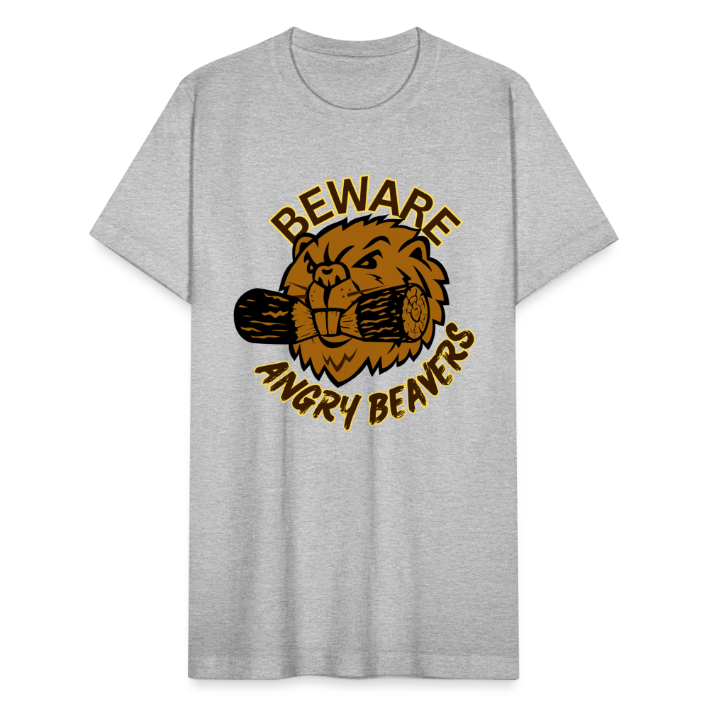 Angry Beaver Unisex Jersey T-Shirt by Bella + Canvas - heather gray