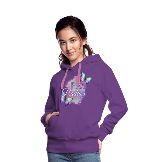 Feral Badass Women’s Premium Hoodie - purple 