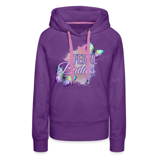 Feral Badass Women’s Premium Hoodie - purple 