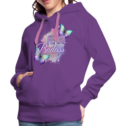 Feral Badass Women’s Premium Hoodie - purple 
