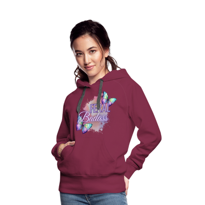 Feral Badass Women’s Premium Hoodie - burgundy