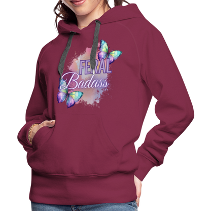 Feral Badass Women’s Premium Hoodie - burgundy