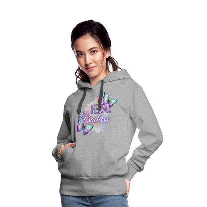 Feral Badass Women’s Premium Hoodie - heather grey