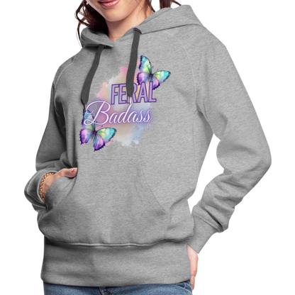 Feral Badass Women’s Premium Hoodie - heather grey