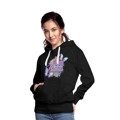 Feral Badass Women’s Premium Hoodie - charcoal grey