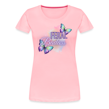 Feral Badass Women’s Premium T-Shirt - pink