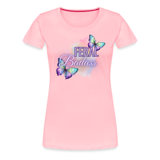 Feral Badass Women’s Premium T-Shirt - pink