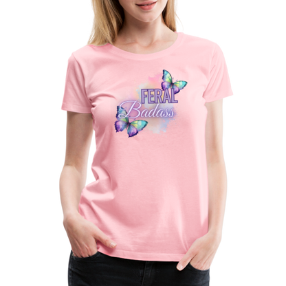 Feral Badass Women’s Premium T-Shirt - pink