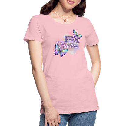 Feral Badass Women’s Premium T-Shirt - pink
