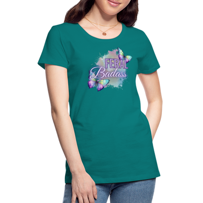 Feral Badass Women’s Premium T-Shirt - teal