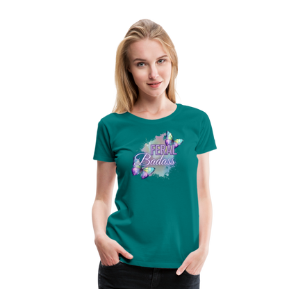 Feral Badass Women’s Premium T-Shirt - teal
