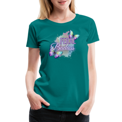 Feral Badass Women’s Premium T-Shirt - teal