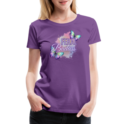 Feral Badass Women’s Premium T-Shirt - purple